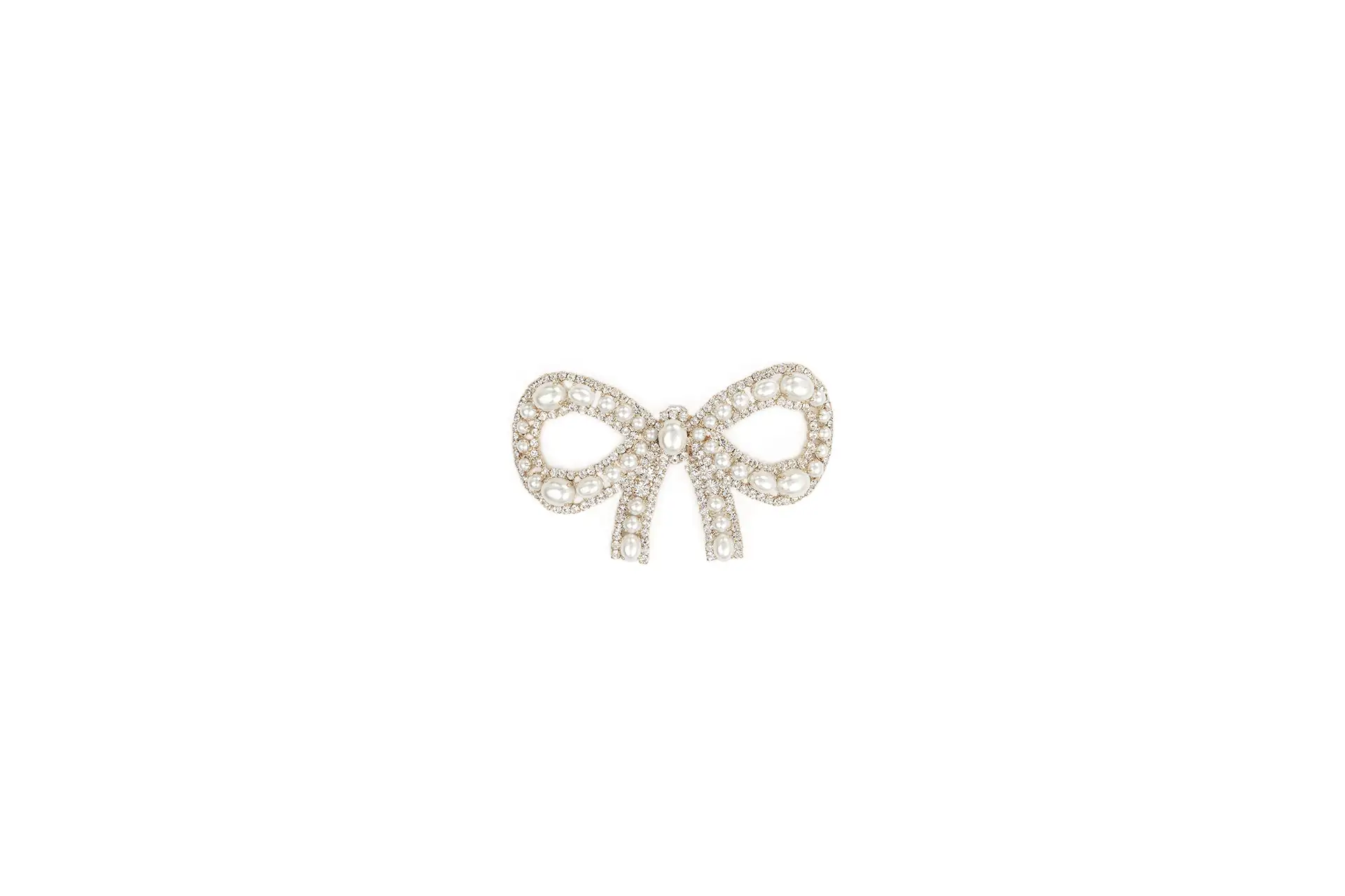 Decorative bow with rhinestones and pearls