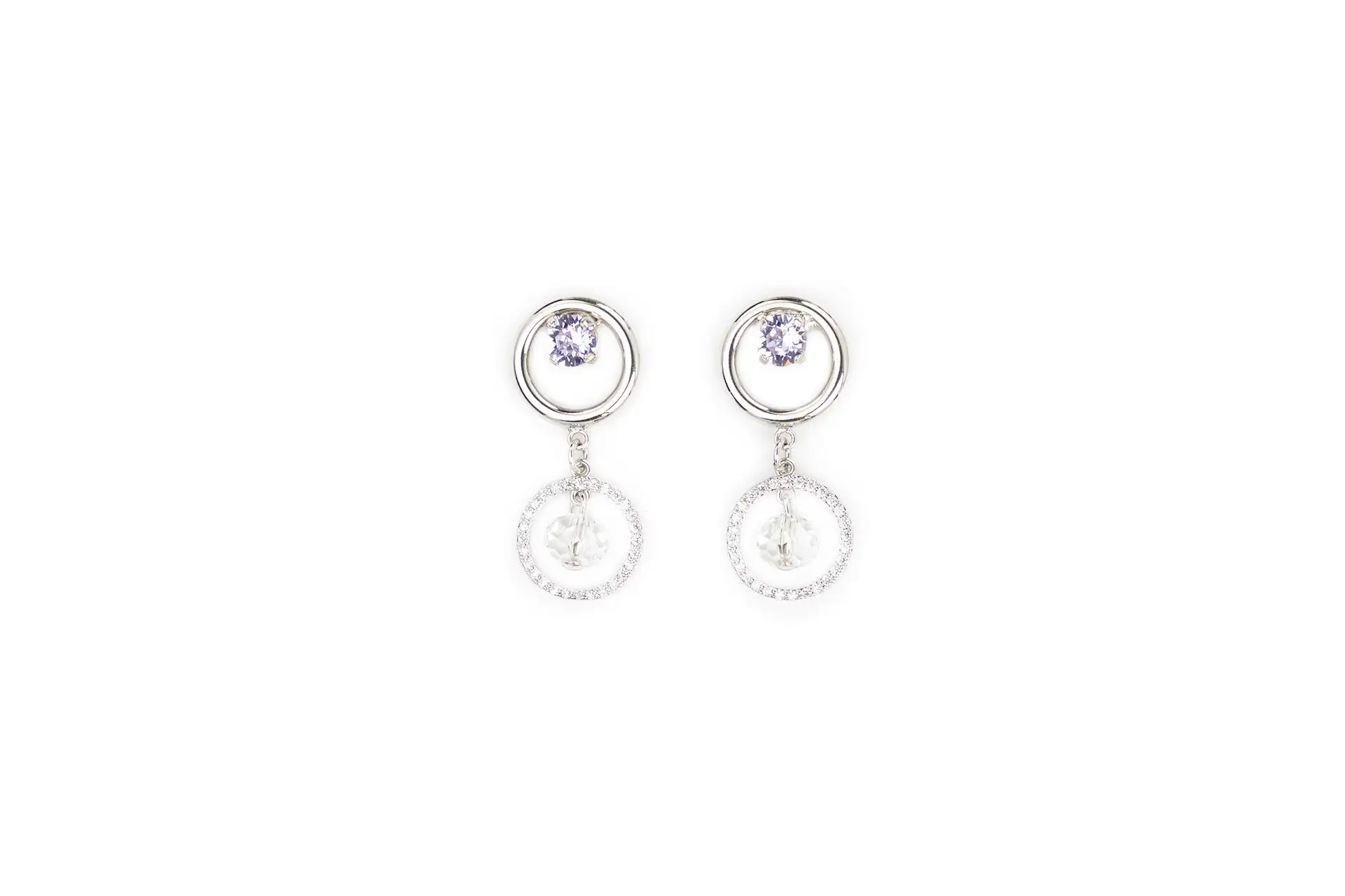 Earrings with rhinestones