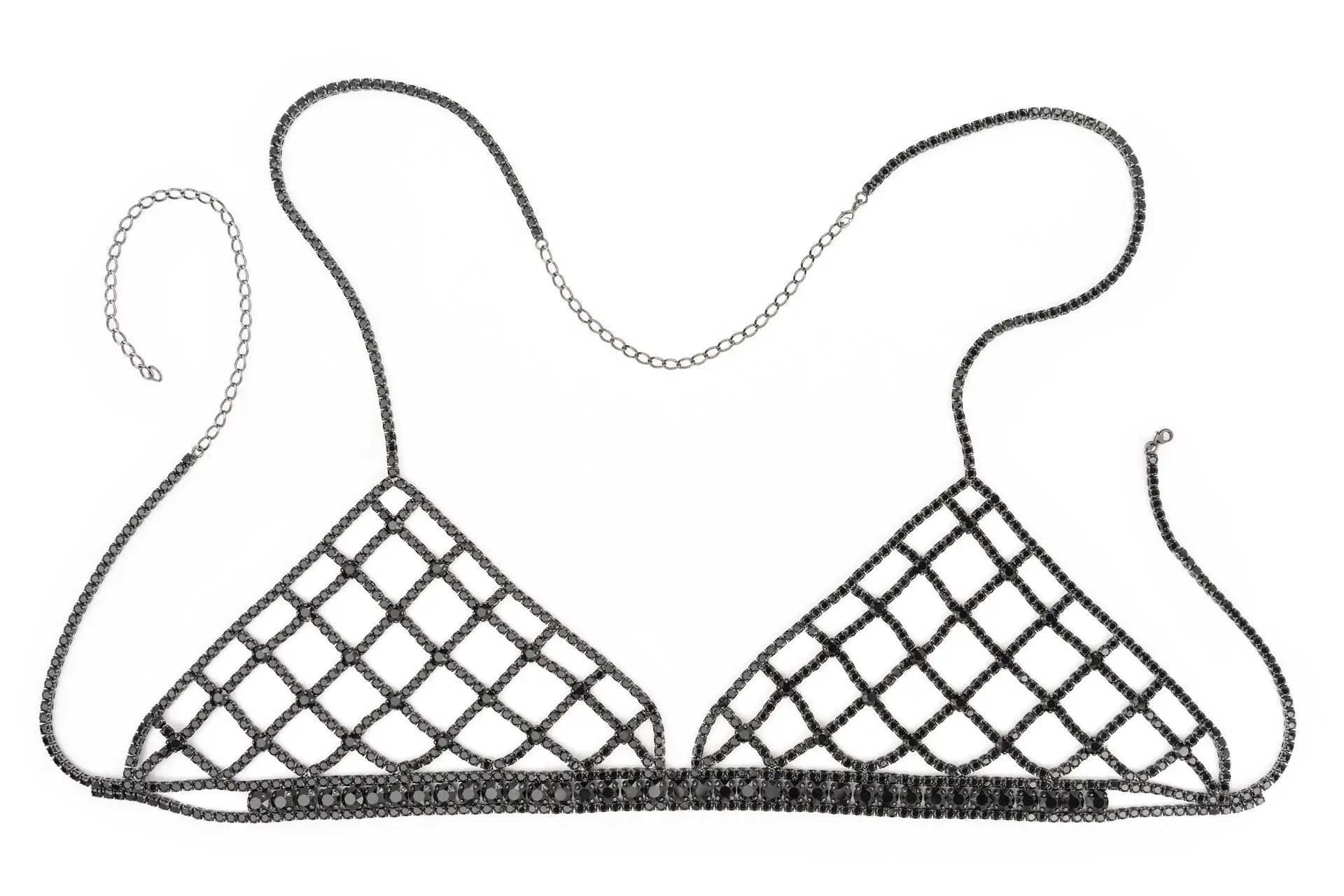 Jewel bra with a rhinestone