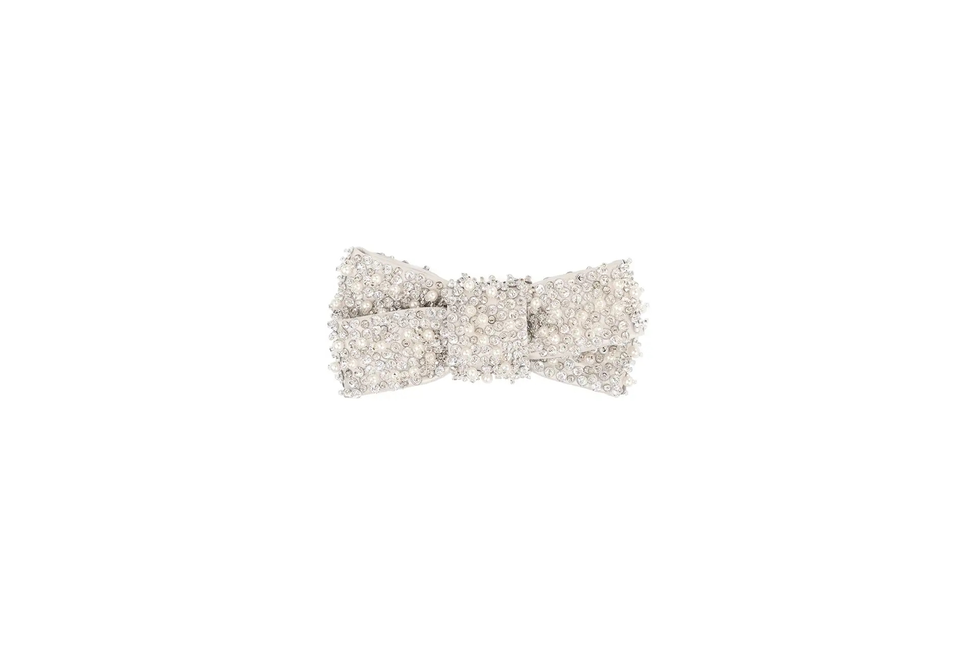 Decorative bow with rhinestones and pearls