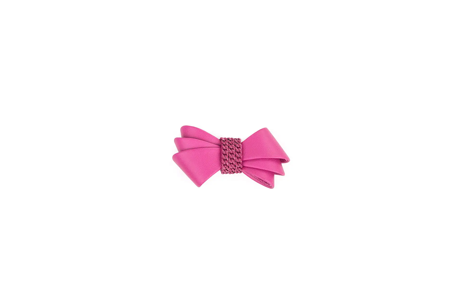 Decorative leather bow and chain