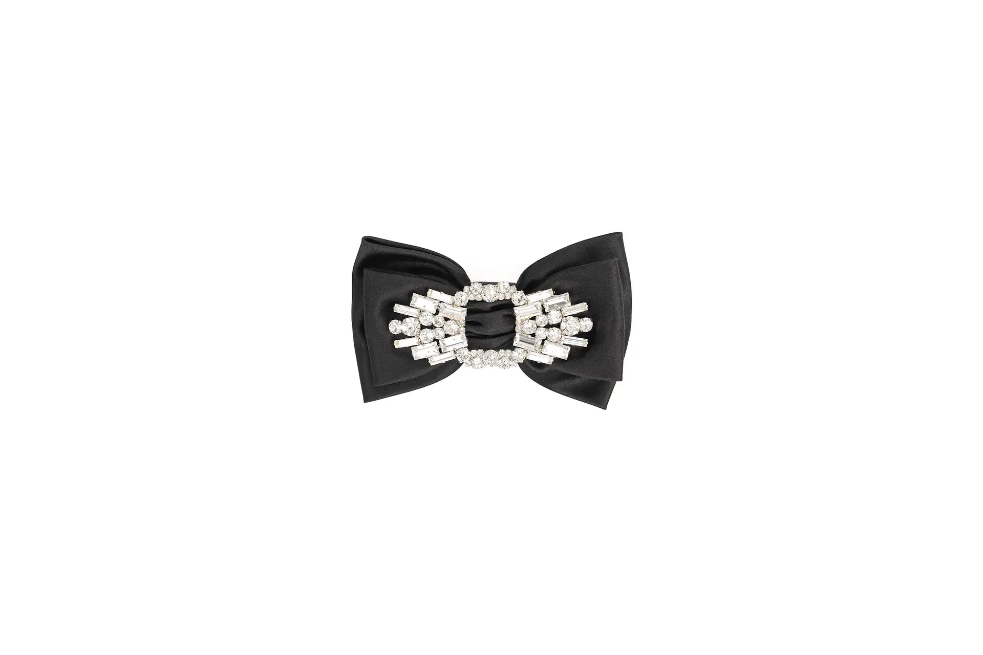 Decorative bow in fabric and rhinestones