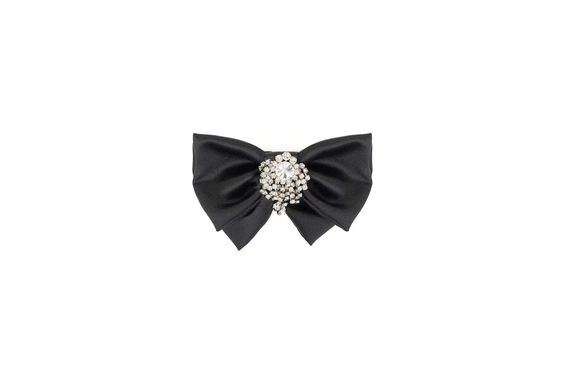 Decorative bow in fabric and rhinestones