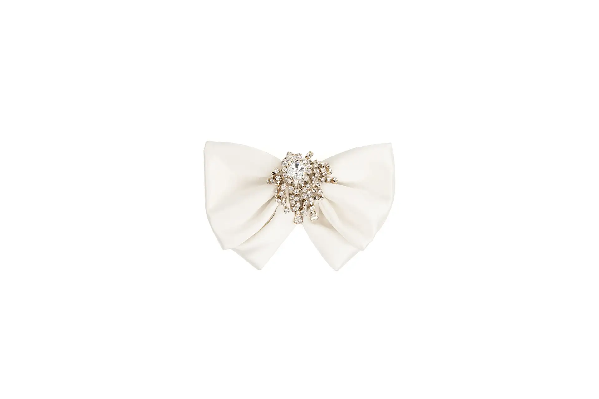 Decorative bow in fabric and rhinestones
