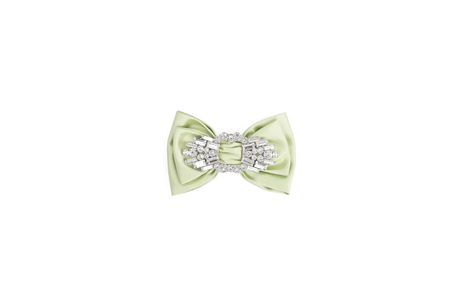 Decorative bow in fabric and rhinestones