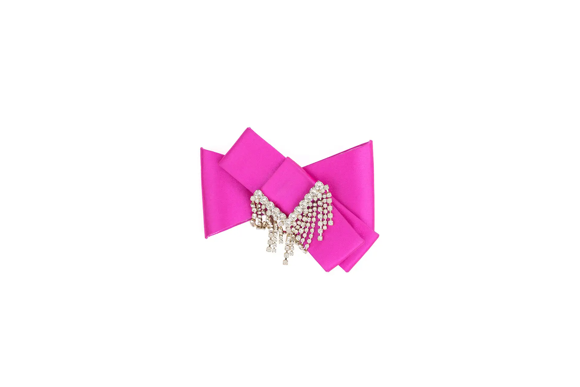 Decorative bow in fabric and rhinestones