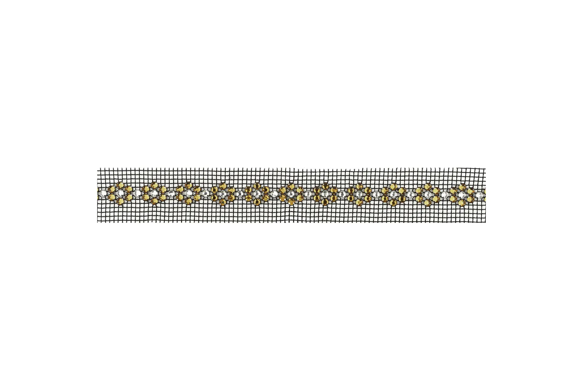 Fishnet trimming with rhinestones
