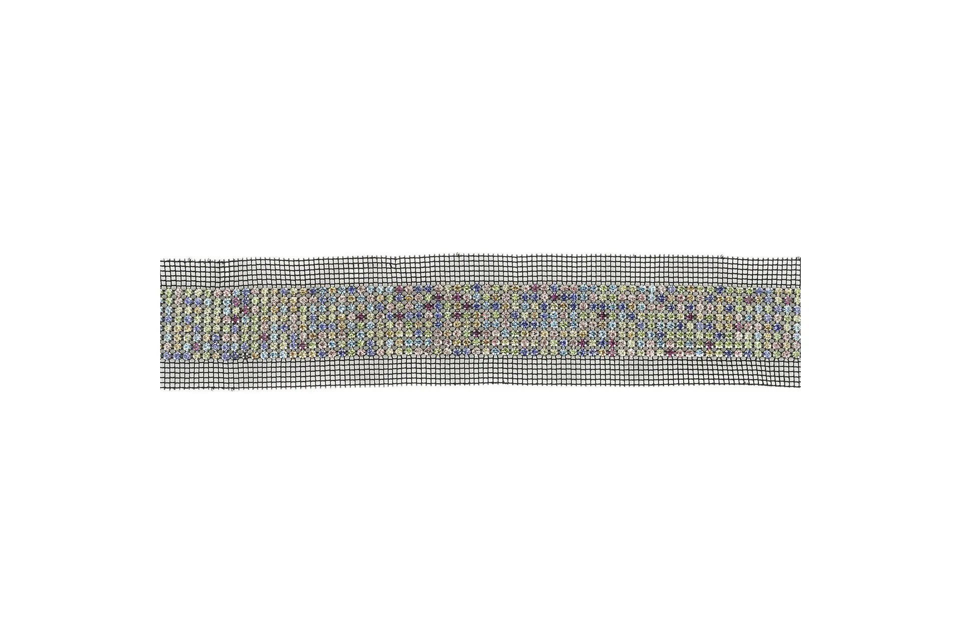 Fishnet trimming with rhinestones