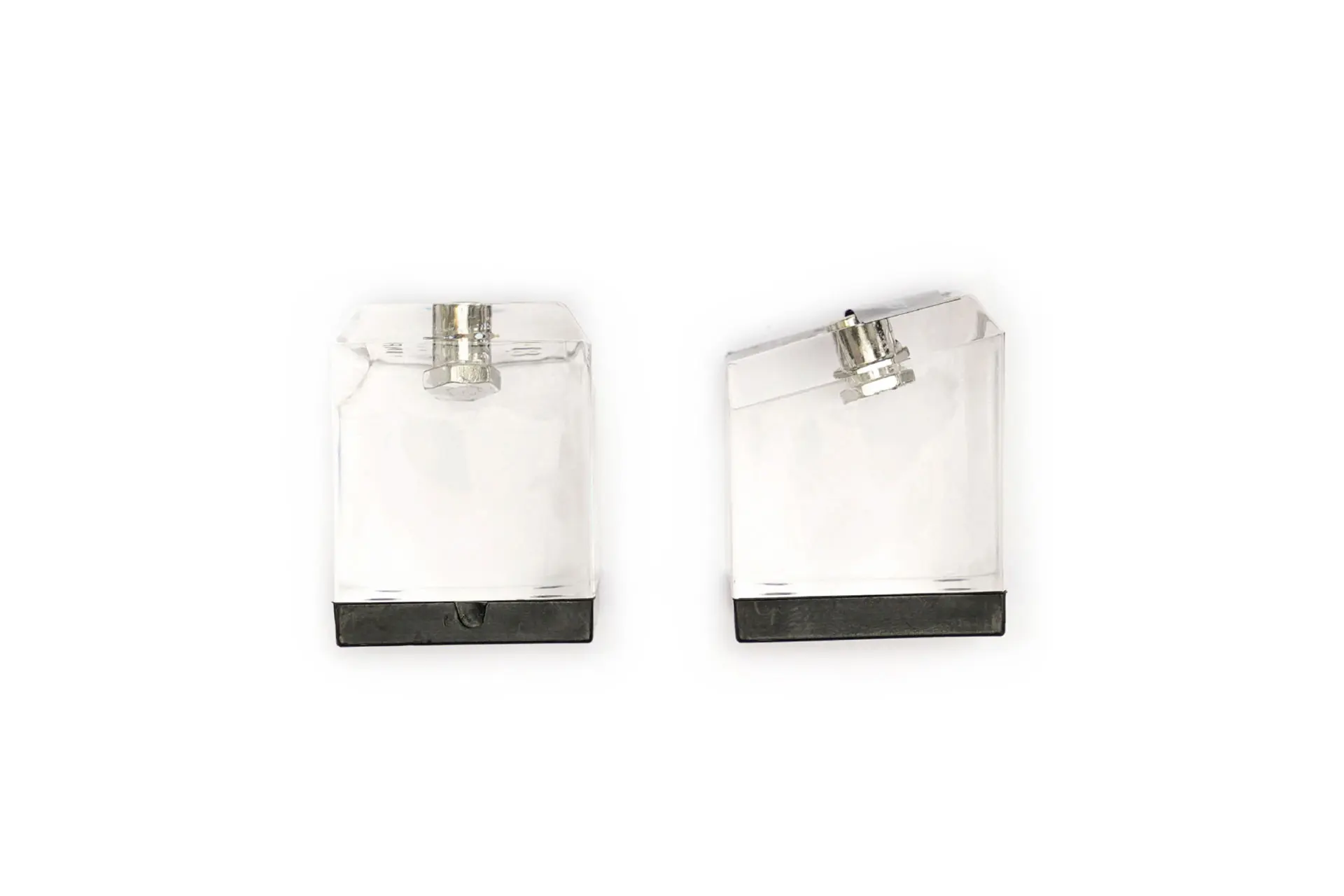 Transparent plastic heel