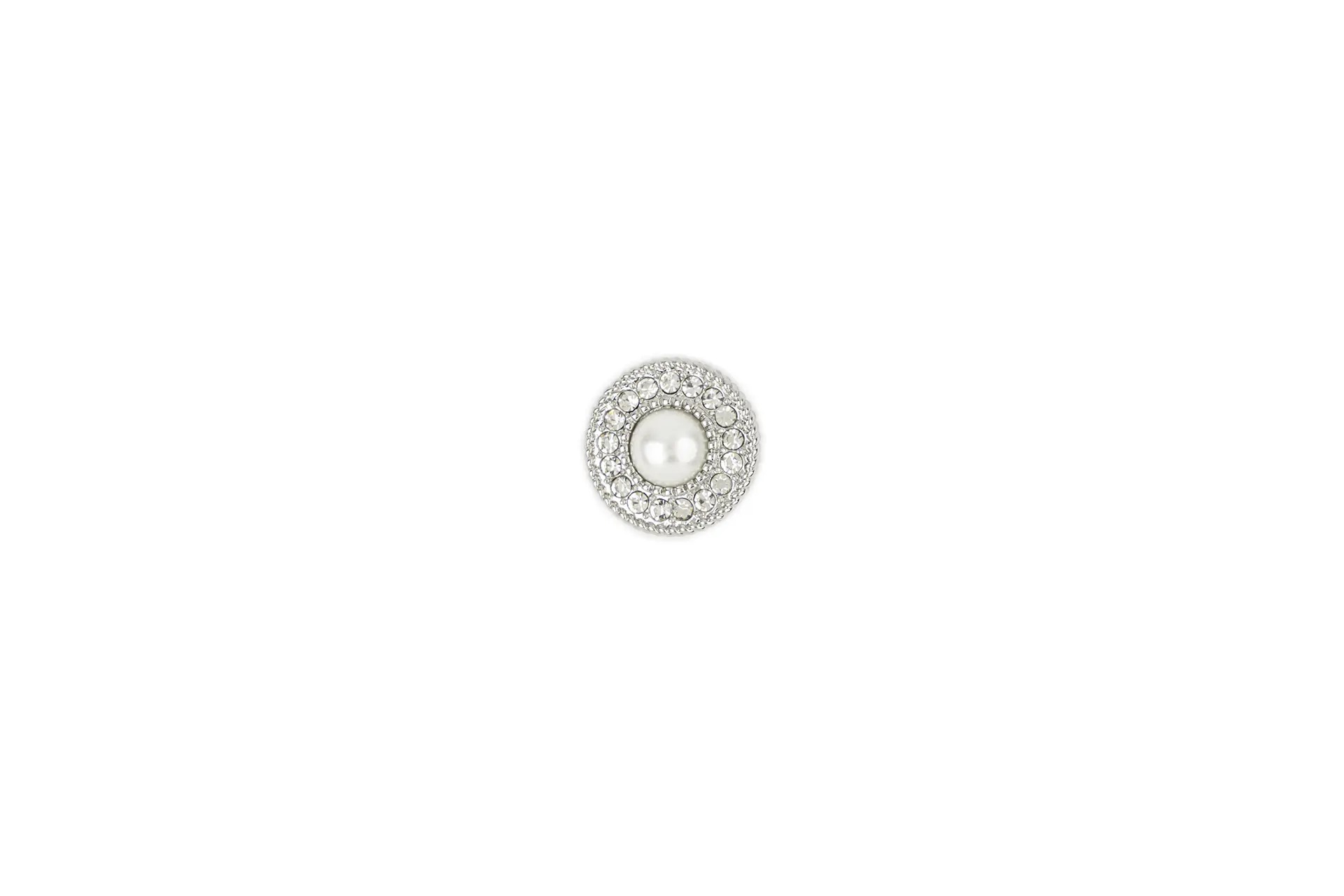 Bottone con perla e strass