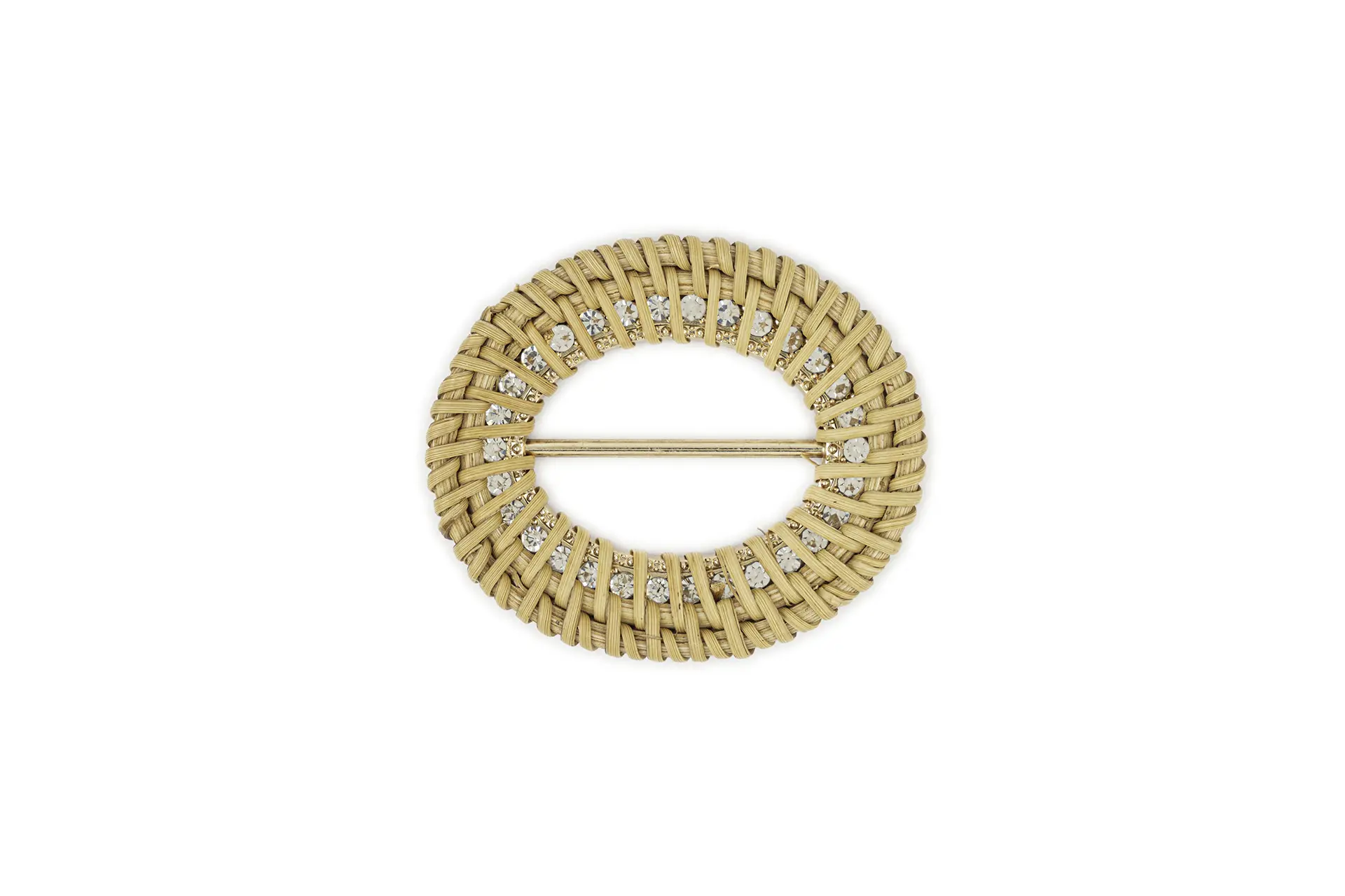 Jewel seal in raffia with stones